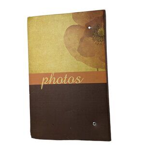 Photo Album With Yellow & Brown Floral Cover 3-Ring Binder Style Holds 4x6 Photo
